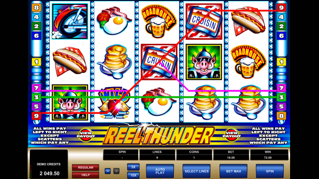 Игровой интерфейс Reel Thunder 3