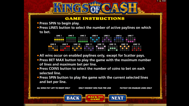 Игровой интерфейс Kings Of Cash 7