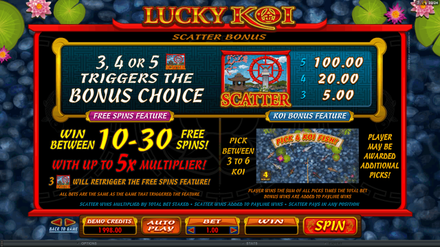 Игровой интерфейс Lucky Koi 3