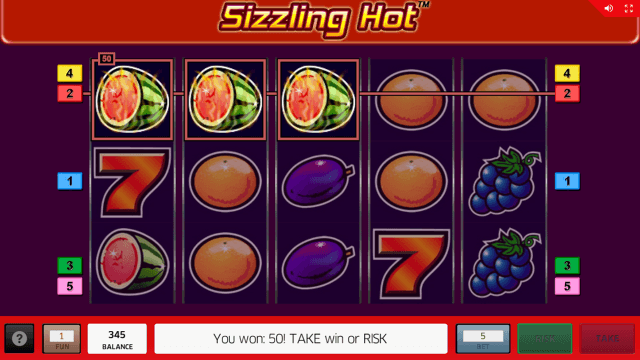 Игровой интерфейс Sizzling Hot 11